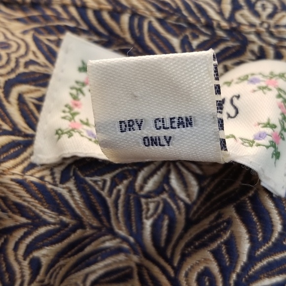 Tantrums Gold and Navy Blue Brocade Blazer Size XL - Picture 5 of 6